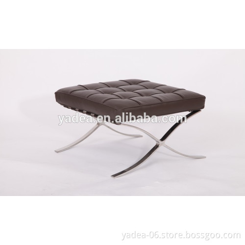 Genuine italian leather dark brown barcelona foot stool for sale